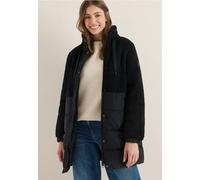 Cecil Damen Teddy Mantel mit Strukturmix in Schwarz, Gr: M