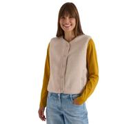 Kurzweste CECIL, Damen, Gr. L (42), beige (teddy vanilleweiß), Stoff, 100% Polyester, unifarben, normal normal, Rundhals, Westen, mit durchgehender Knopfleiste vorn (47306652-L) teddy vanilleweiß