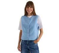 Fellimitatweste CECIL, Damen, Gr. XL (44), blau (easy blau), Stoff;Plüsch, Obermaterial 1: 100% Polyester. Obermaterial 2: 60% Baumwolle, 40% Nylon, unifarben, comfort fit normal, Rundhals, Westen, mi