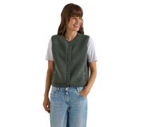 Fellimitatweste CECIL, Damen, Gr. XXL (46), grün (dried olive grün), Stoff;Plüsch, Obermaterial 1: 100% Polyester. Obermaterial 2: 60% Baumwolle, 40% Nylon, unifarben, comfort fit normal, Rundhals, We