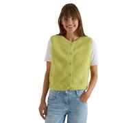 Fellimitatweste CECIL, Damen, Gr. XXL (46), grün (citrin grün), Stoff;Plüsch, Obermaterial 1: 100% Polyester. Obermaterial 2: 60% Baumwolle, 40% Nylon, unifarben, comfort fit normal, Rundhals, Westen,
