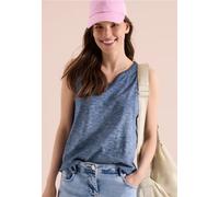 Cecil Damen Top aus Jersey im Garment Dye Look in Blau, Gr: M