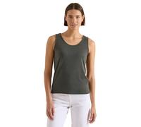 Trägertop CECIL, Damen, Gr. XXL (46), khaki, Stoff, 65% Viskose, 35% Polyester, unifarben, comfort fit normal, V-Ausschnitt, abgesteppt, Tops Trägertop, in Leinen-Optik (50424443-XXL) khaki