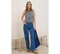 Cecil Damen Top mit Leo-Muster in Blau, Gr: S