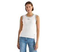 Tanktop CECIL, Damen, Gr. M (40), vanilleweiß, Web, 95% Baumwolle, 5% Elasthan, bedruckt, comfort fit normal, Rundhals, abgesteppt, Tops Tanktop, aus Baumwolle mit Stretchanteil (85016460-M) vanillewe