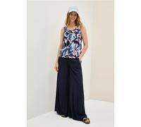 Trägertop CECIL, Damen, Gr. S38, blau (urban dunkelblau), Web, 100% Baumwolle, bedruckt, normal normal, Rundhals, abgesteppt, Tops Trägertop, mit allover Print (95595363-S) urban dunkelblau