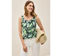 Cecil Damen Top mit Smok-Details in Grün, Gr: XXL