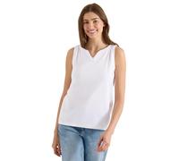 Cecil Damen Top mit Split Neck in Unifarbe in Weiß, Gr: XL