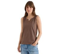 Top mit Split Neck in Unifarbe