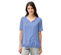 Kurzarmbluse CECIL, Damen, Gr. XL (44), blau (aster blau), Stoff, 100% Viskose, unifarben, klassisch normal, Rundhals, Bündchen, Blusen, mit Elastiksaum (86844058-XL) aster blau