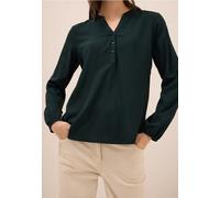 Langarmbluse CECIL, Damen, Gr. S (38), ink grün, Web, Obermaterial: 100% Viskose, unifarben, casual, lässig geschnitten hüftbedeckend, Rundhals, Langarm elastischer Bund, Blusen, Tunika, Split Neck mi