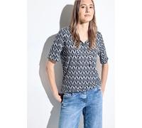 Cecil Damen Tunika T-Shirt mit Print in Weiß, Gr: XS