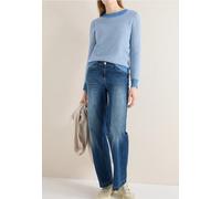 Strickpullover CECIL, Damen, Gr. M (40), fountain blau, Web, 100% Baumwolle, gemustert, normal normal, Rundhals, Rippbündchen, Pullover Strickpullover, aus reiner Baumwolle (55899346-M) fountain blau