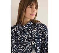 Langarmshirt CECIL, Damen, Gr. L (42), universal blau melange, Stoff, 67% Viskose, 28% Polyester, 5% Elasthan, gemustert, comfort fit normal, Rundhals, normaler Saum, Shirts Langarmshirt, mit Schalkra