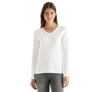 Cecil Damen V-Neck Langarmshirt in Weiß, Gr: XXL
