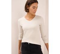 Cecil Damen V-Neck Langarmshirt in Beige, Gr: S