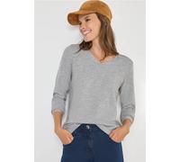 Cecil Damen V-Neck Pullover in Silber, Gr: XXL