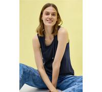 Cecil Damen V-Neck Top mit Bändern in Blau, Gr: S