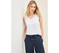 Cecil Damen V-Neck Top mit Bändern in Weiß, Gr: XXL