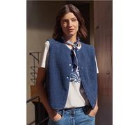 Cecil Damen Weste aus Teddy-Material mit Rundhals in Blau, Gr: S
