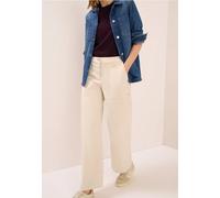 Cecil Damen Wide Leg Cordhose in Beige, Gr: 30