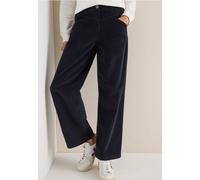 Cordhose CECIL, Damen, Gr. 33, Länge 28, blau (dunkelblau corduroy), Web, 98% Baumwolle, 2% Elasthan, unifarben, loose fit normal, Hosen, High Waist (98161655-33) dunkelblau corduroy