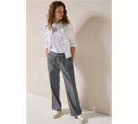 Culotte CECIL, Damen, Gr. L, Länge 28, grau (graphite light grau), Web, 65% Baumwolle, 32% Polyester, 3% Elasthan, unifarben, loose fit lang, Hosen, High Waist (26868229-L) graphite light grau