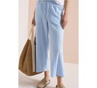 Cecil Damen Wide Leg Hose in Seersuckerqualität in Blau, Gr: XL