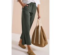 Culotte CECIL, Damen, Gr. XL, Länge 28, grün (khaki), Web, 75% Baumwolle, 25% Modal, unifarben, loose fit knöchelfrei, Hosen Culotte, aus Seersucker-Material (63281809-XL) khaki
