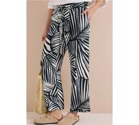 Stoffhose CECIL, Damen, Gr. XXL, Länge 28, palm breeze grün, Stoff, 100% Viskose, gemustert, loose fit knöchelfrei, Hosen Stoffhose, High Waist (14860940-XXL) palm breeze grün