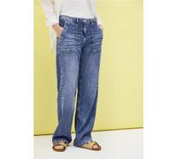 CECIL Damen B379409 Wide Leg Jeans, Mid Blue Used Wash, 30W / 32L