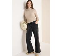 Cecil Damen Wide-Leg-Jeans Loose Fit dunkelgrau washed Größe 32/Länge 30