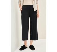 Cecil Damen Wide Leg Jersey-Hose in Schwarz, Gr: XXL