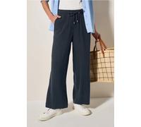 Cecil Damen Wide Leg Musselin Hose in Blau, Gr: L