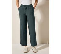 Cecil Damen Wide Leg Strukturhose in Grün, Gr: XS