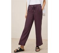 Culotte CECIL, Damen, Gr. XL, Länge 30, rot (mulberry rot), Stoff, 54% Lyocell, 46% Viskose, unifarben, loose fit lang, Hosen Culotte, High Waist (62741437-XL) mulberry rot
