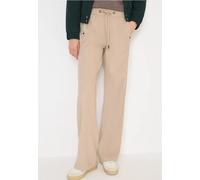 Cecil Damen Wide Leg Twill Hose in Beige, Gr: XS