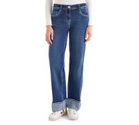 Cecil Weite Jeans Washed-Look mittelblau Used-Waschung Gr. 27/30