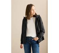 Windbreaker CECIL, Damen, Gr. XL (44), schwarz, Stoff, Obermaterial: 100% Polyester; Futter: 100% Polyester, unifarben, casual, gerade normal, ohne Ausschnitt, Langarm Bündchen, Jacken, mit Kapuze mit