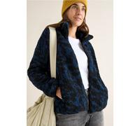 Cecil Damen Zebra Jacquard Fleecejacke in Blau, Gr: XXL