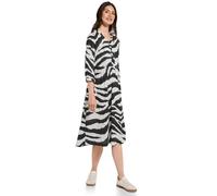 Tunikakleid CECIL, Damen, Gr. XXL46, US-Größen, grau (volcanic grau), Web, 100% Baumwolle, bedruckt, normal wadenlang, V-Ausschnitt, abgesteppt, Kleider, mit Print (45621219-XXL) volcanic grau