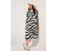 Cecil Damen Zebra Print Baumwollkleid in Grau, Gr: S