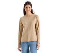Strickpullover CECIL, Damen, Gr. XL (44), golden camel melange, Stoff, 50% Viskose, 28% Polyester, 22% Nylon, unifarben, normal normal, Rundhals, Rippbündchen, Pullover Strickpullover, soft und weich 