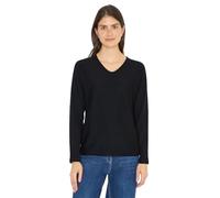 Strickpullover CECIL, Damen, Gr. XS (36), schwarz, Web, 59% Baumwolle, 40% Viskose, 1% metallisierte Fasern, unifarben, comfort fit normal, V-Ausschnitt, Bündchen, Pullover Strickpullover, aus softem 