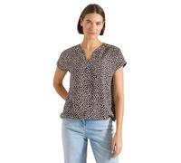 Kurzarmbluse CECIL, Damen, Gr. L (42), braun cacao, Web, Obermaterial: 100% Viskose, gemustert, hüftbedeckend, Rundhals, Aufschlag, Blusen, Sommerbluse mit Allover-Print (43212609-L) braun cacao