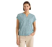 Kurzarmbluse CECIL, Damen, Gr. XL (44), crystal mint, Web, Obermaterial: 100% Viskose, gemustert, hüftbedeckend, Rundhals, Aufschlag, Blusen, Sommerbluse mit Allover-Print (42130764-XL) crystal mint