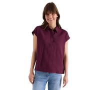 Kurzarmbluse CECIL, Damen, Gr. XXL (46), sweet grape rot, Stoff, 76% Viskose, 24% Polyamid, unifarben, klassisch normal, V-Ausschnitt, Bündchen, Blusen, mit Knopfleiste (44241500-XXL) sweet grape rot