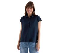 Kurzarmbluse CECIL, Damen, Gr. XS (36), universal blau, Web, Obermaterial: 76% Viskose, 24% Polyamid, unifarben, regular fit normal, ohne Ausschnitt, Blusen, mit dekorativer Knopfleiste (17346428-XS)