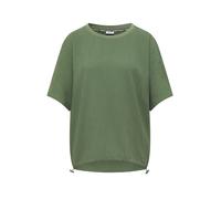 Blusentop CECIL, Damen, Gr. XL (44), grün (deep matcha grün), Web, Obermaterial: 60% Viskose, 39% Polyester, 1% Elasthan, unifarben, lässig geschnitten hüftlang, Rundhals, abgesteppt, Blusen Blusentop