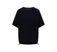 Kurzarmbluse CECIL, Damen, Gr. XXL (46), blau (urban dunkelblau), Stoff, 60% Viskose, 39% Polyester, 1% Elasthan, unifarben, klassisch normal, Rundhals, normaler Saum, Blusen, in Unifarbe (19413232-XX